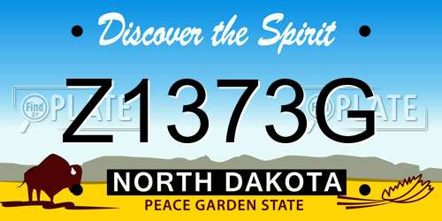 Z1373G North Dakota License Plate