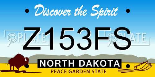 Z153FS North Dakota License Plate