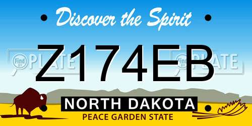 Z174EB North Dakota License Plate