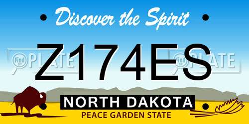 Z174ES North Dakota License Plate