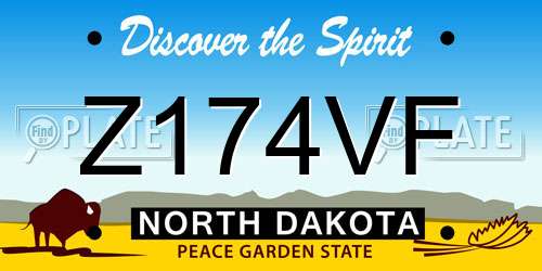 Z174VF North Dakota License Plate