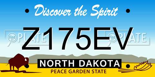Z175EV North Dakota License Plate