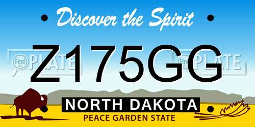 Z175GG North Dakota License Plate