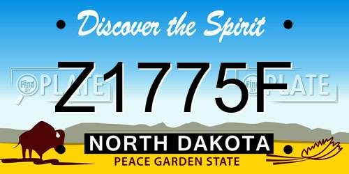 Z1775F North Dakota License Plate