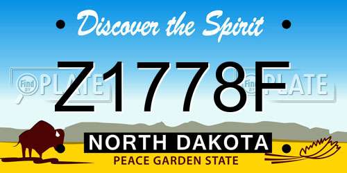 Z1778F North Dakota License Plate