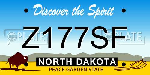 Z177SF North Dakota License Plate