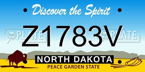 Z1783V North Dakota License Plate