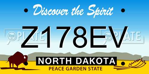 Z178EV North Dakota License Plate