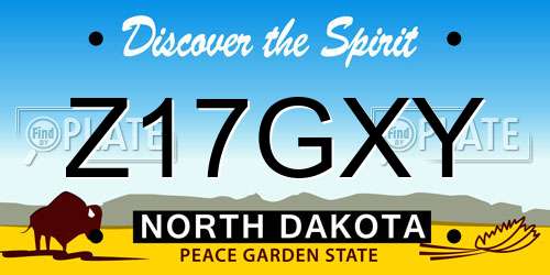 Z17GXY North Dakota License Plate