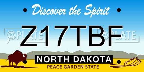 Z17TBF North Dakota License Plate