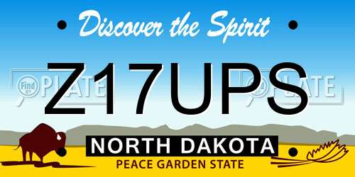 Z17UPS North Dakota License Plate