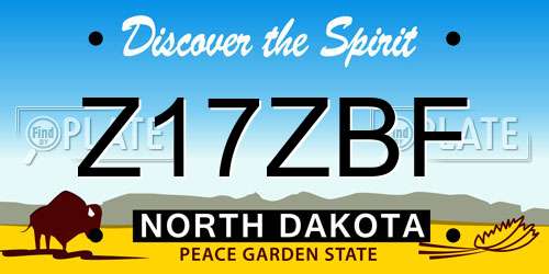 Z17ZBF North Dakota License Plate