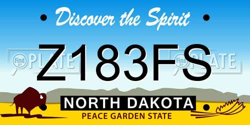 Z183FS North Dakota License Plate