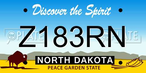 Z183RN North Dakota License Plate