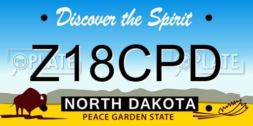 Z18CPD North Dakota License Plate