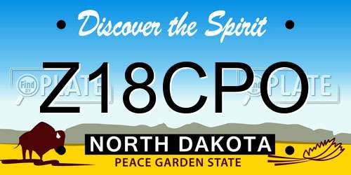 Z18CPO North Dakota License Plate