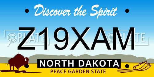Z19XAM North Dakota License Plate