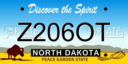 Z206OT North Dakota License Plate