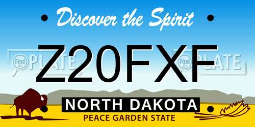Z20FXF North Dakota License Plate