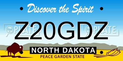 Z20GDZ North Dakota License Plate