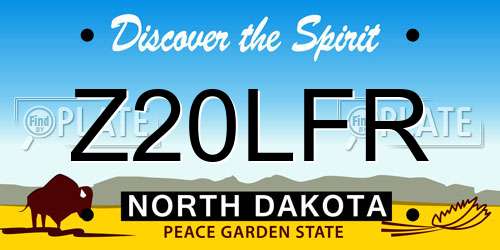 Z20LFR North Dakota License Plate