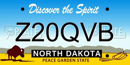 Z20QVB North Dakota License Plate