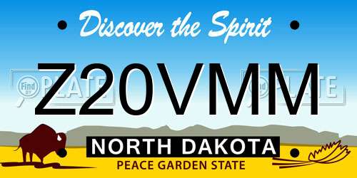 Z20VMM North Dakota License Plate