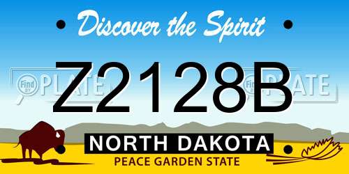 Z2128B North Dakota License Plate