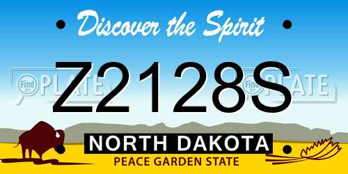 Z2128S North Dakota License Plate
