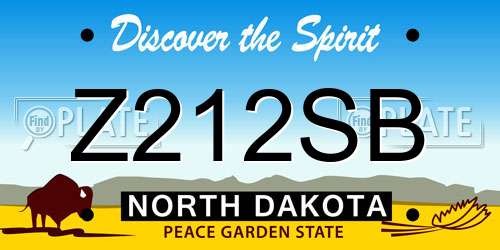 Z212SB North Dakota License Plate
