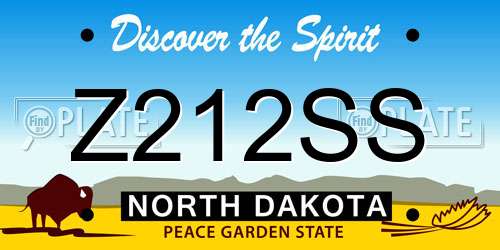 Z212SS North Dakota License Plate