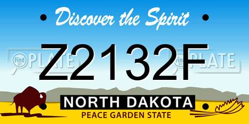 Z2132F North Dakota License Plate