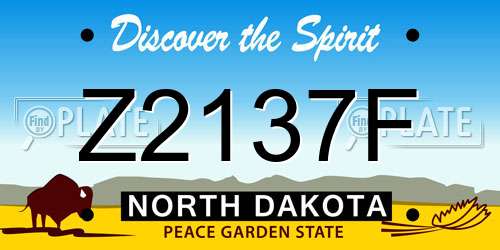 Z2137F North Dakota License Plate