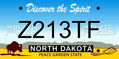 Z213TF North Dakota License Plate