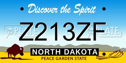 Z213ZF North Dakota License Plate