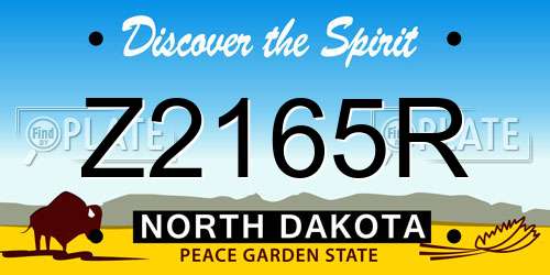 Z2165R North Dakota License Plate
