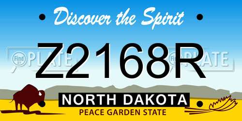 Z2168R North Dakota License Plate
