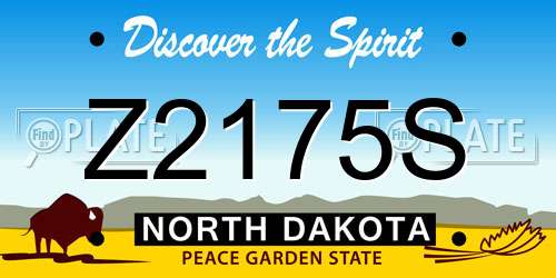 Z2175S North Dakota License Plate