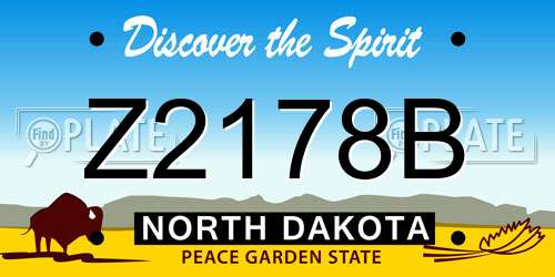 Z2178B North Dakota License Plate
