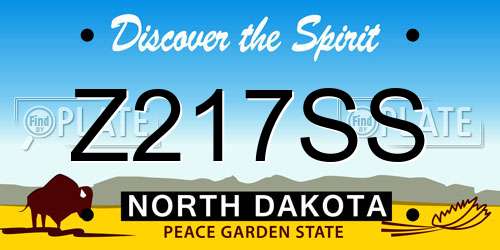 Z217SS North Dakota License Plate