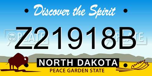Z21918B North Dakota License Plate