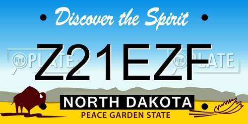 Z21EZF North Dakota License Plate