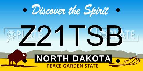 Z21TSB North Dakota License Plate