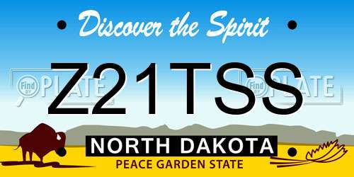 Z21TSS North Dakota License Plate