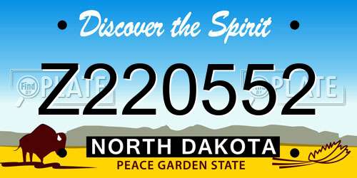 Z220552 North Dakota License Plate