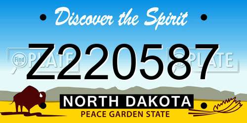 Z220587 North Dakota License Plate