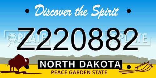 Z220882 North Dakota License Plate