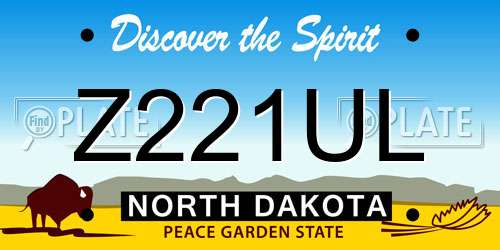Z221UL North Dakota License Plate