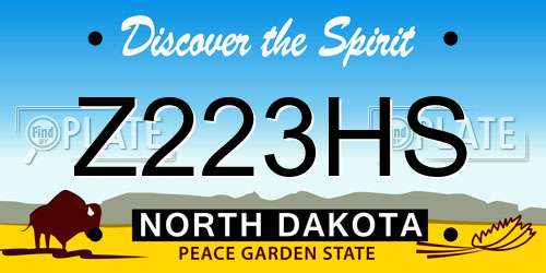 Z223HS North Dakota License Plate