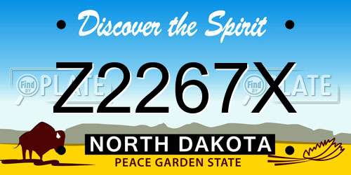 Z2267X North Dakota License Plate